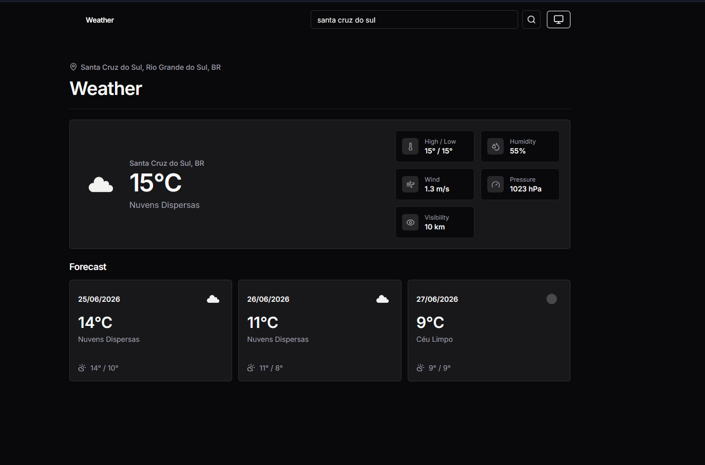 Imagem do projeto Weather